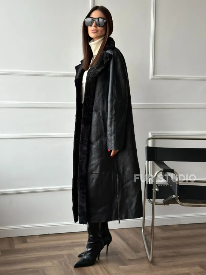 Дубленка из натуральной овчины астраган