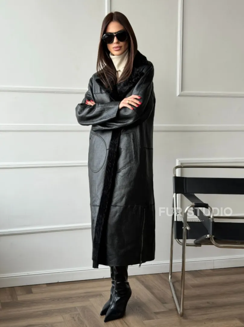 Дубленка из натуральной овчины астраган