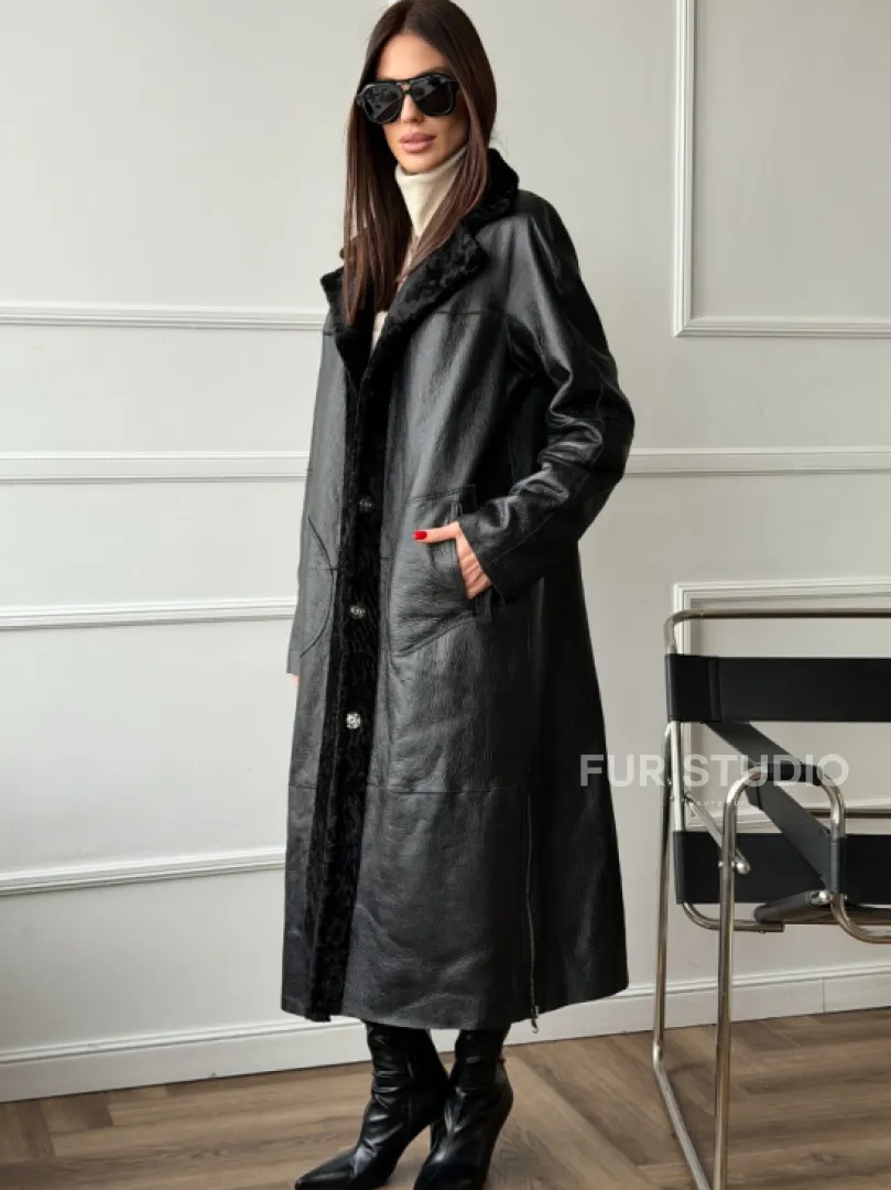 Дубленка из натуральной овчины астраган