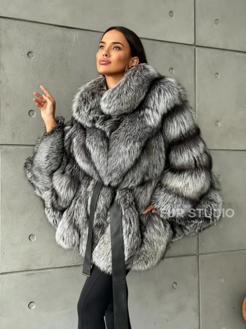 Шуба из чернобурой лисы 