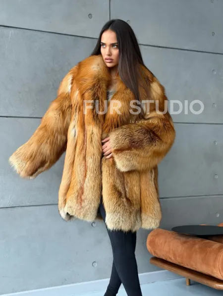Шуба из натурального меха лисы - фото 12