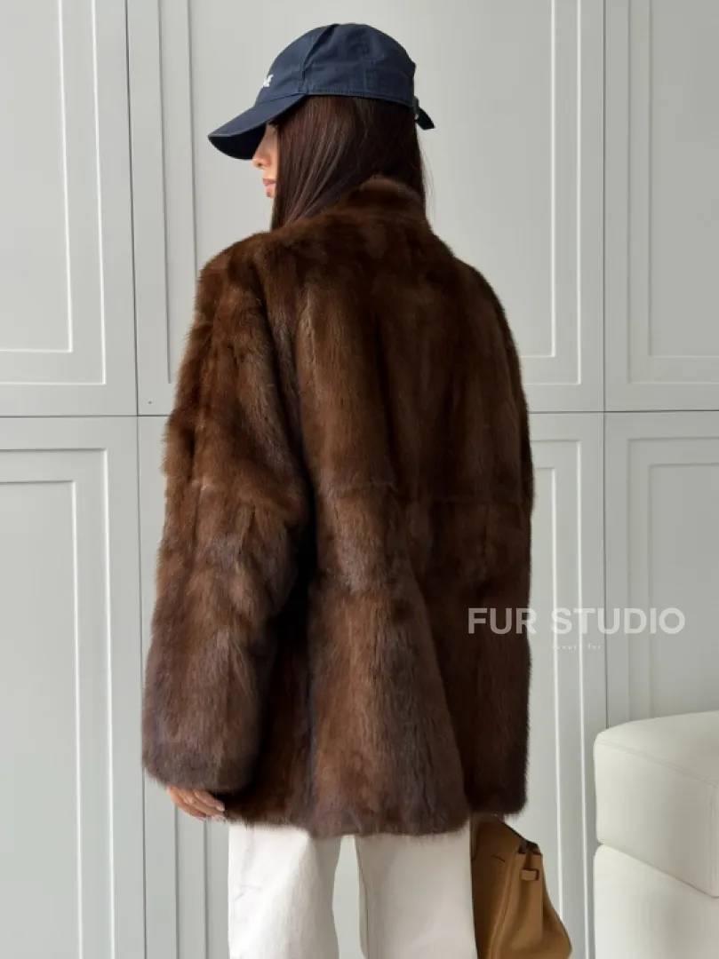 Норковая шуба под куницу (лесная норка)