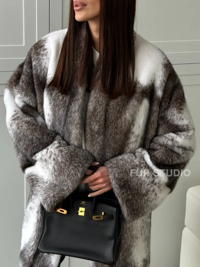 Натуральная шуба из норки крестовки Premium