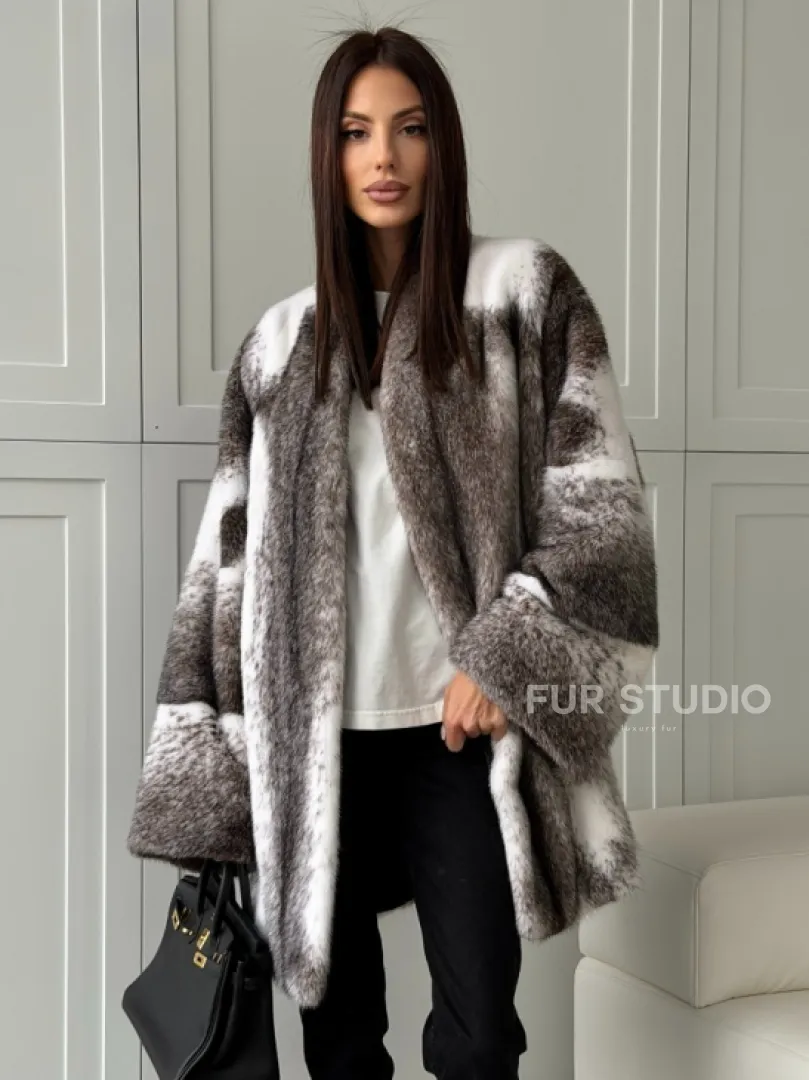 Натуральная шуба из норки крестовки Premium