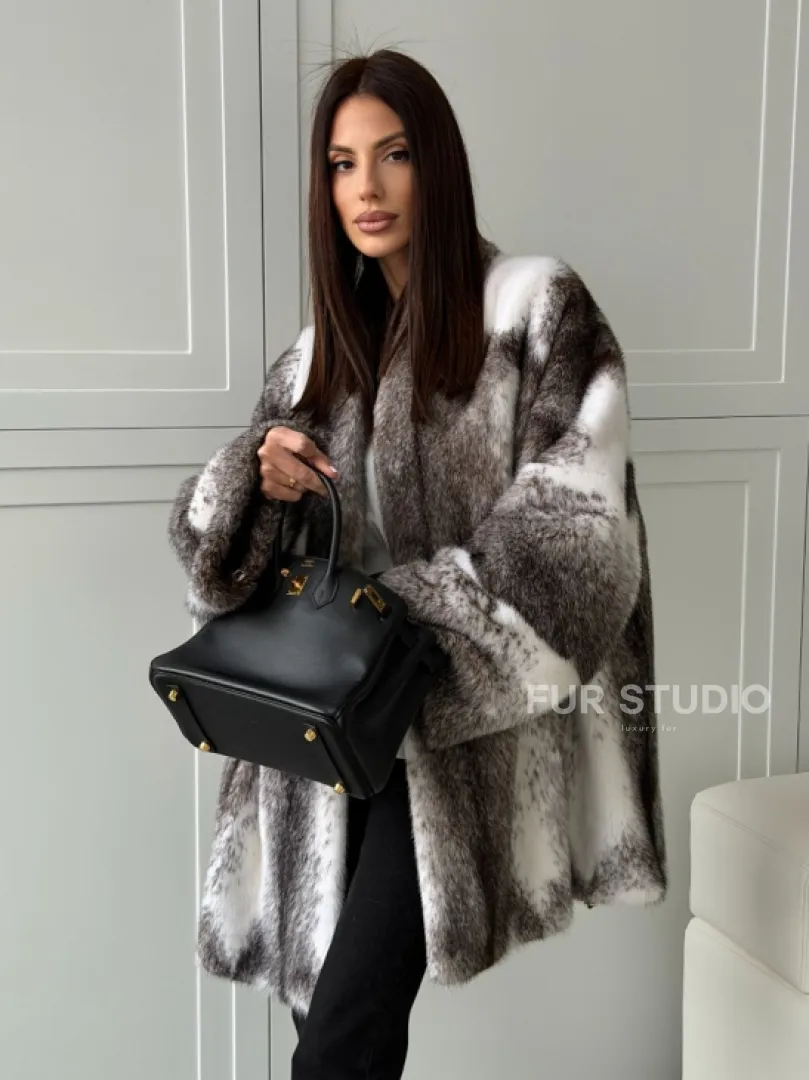 Натуральная шуба из норки крестовки Premium