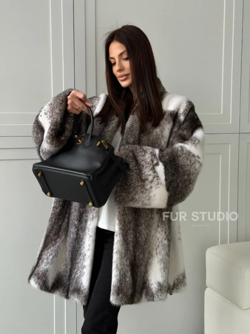 Натуральная шуба из норки крестовки Premium