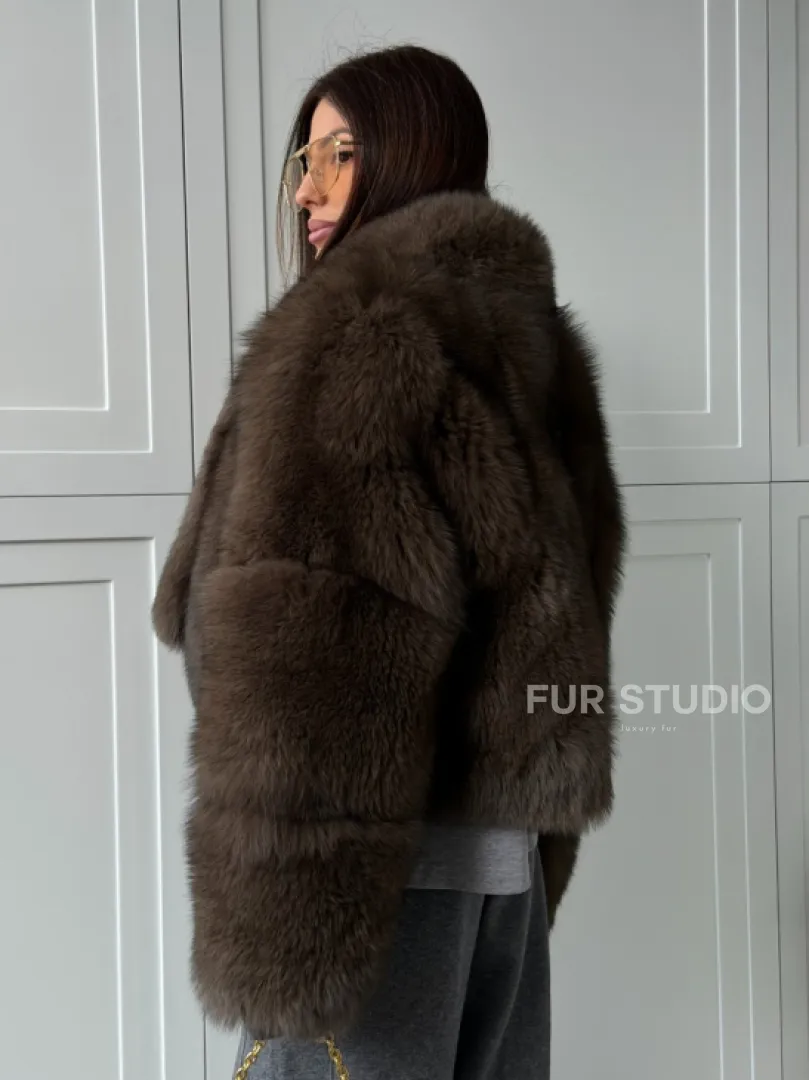 Кроп-шуба из меха песца