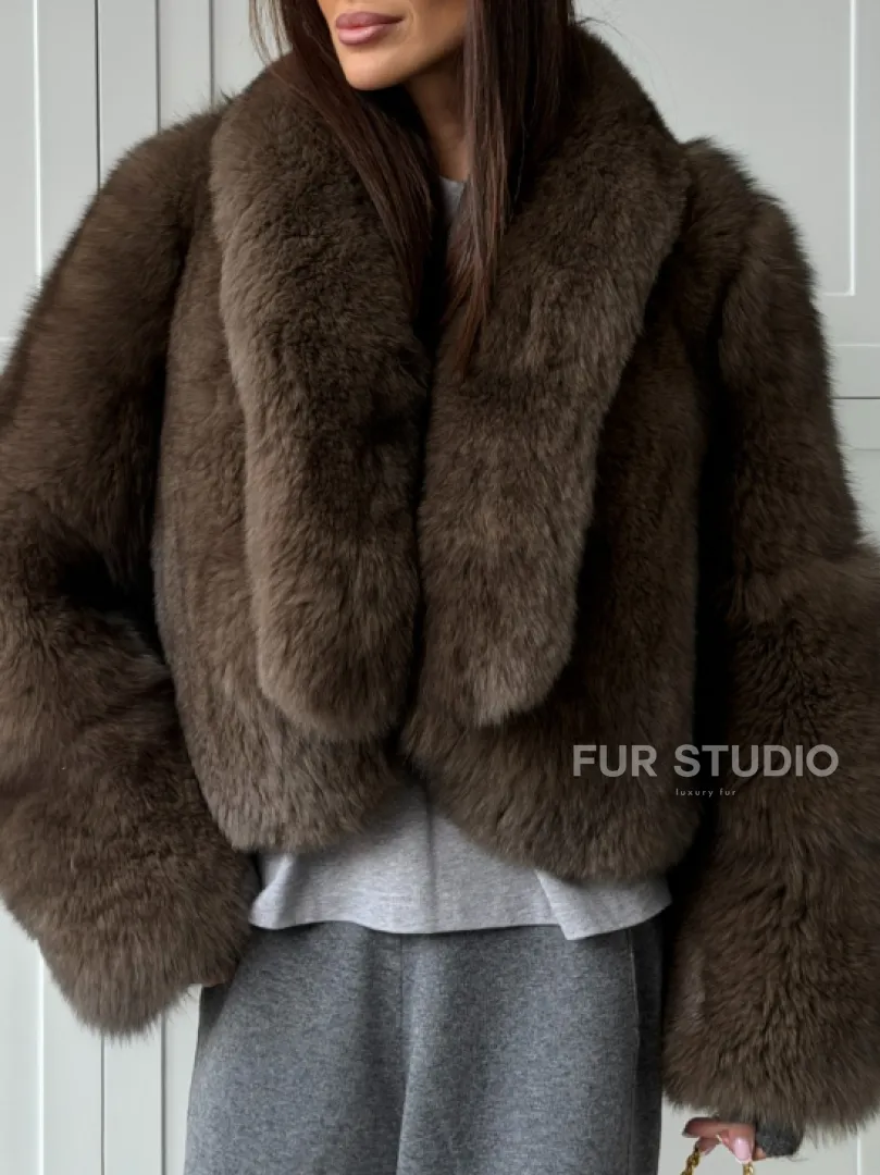 Кроп-шуба из меха песца