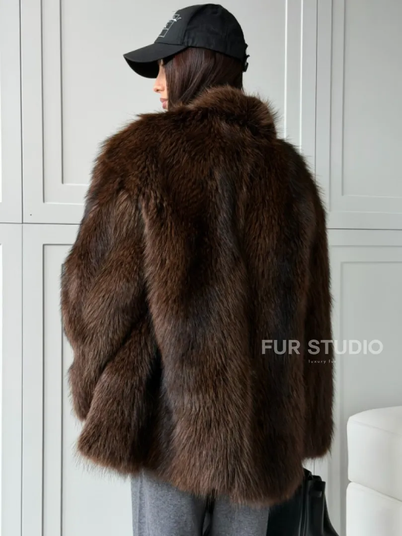 Жакет - полушубок из меха финского енота Saga