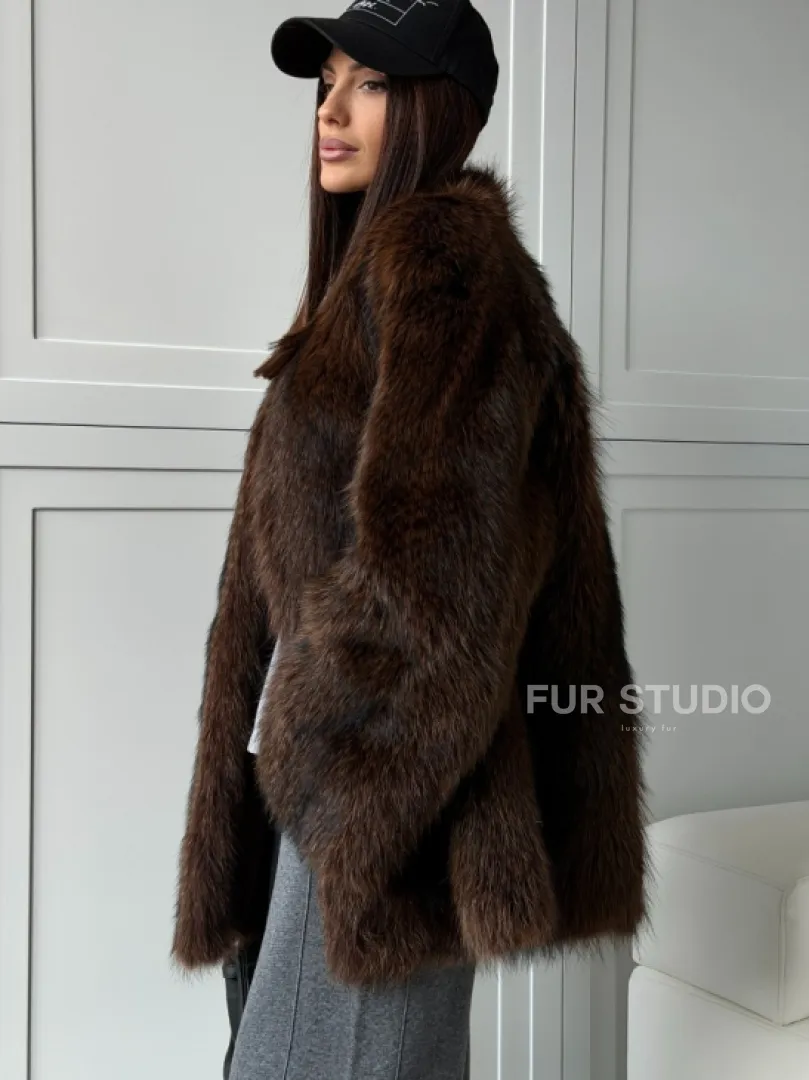 Жакет - полушубок из меха финского енота Saga