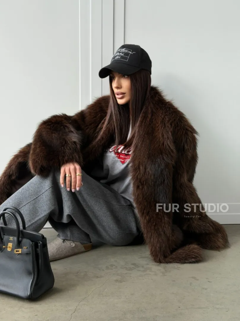 Жакет - полушубок из меха финского енота Saga