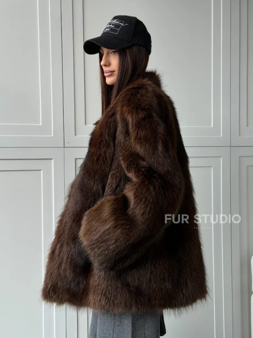 Жакет - полушубок из меха финского енота Saga