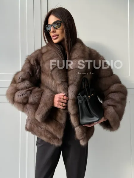 Куртка из куницы - воротник шаль - фото 12