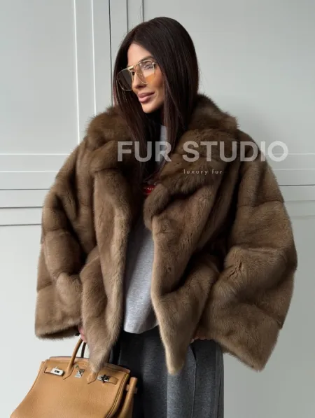 Куртка из меха норки - воротник куница - фото 15