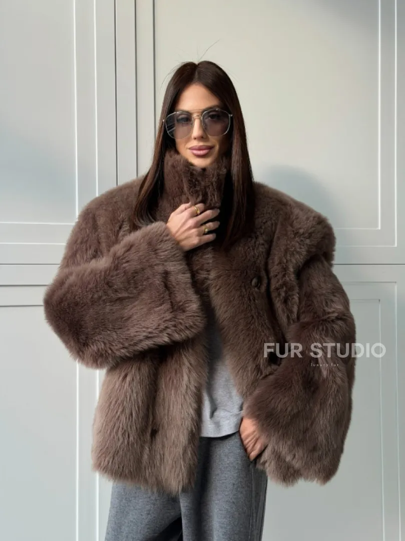 Дубленка из тосканы цвет taupe