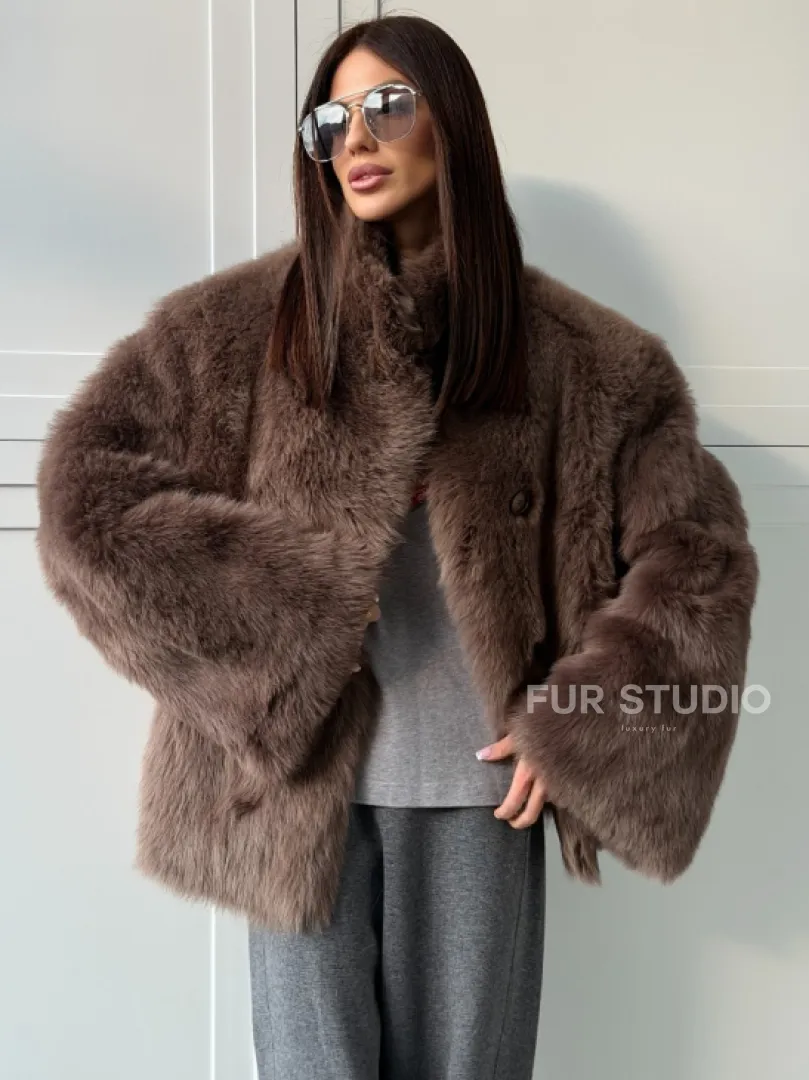 Дубленка из тосканы цвет taupe