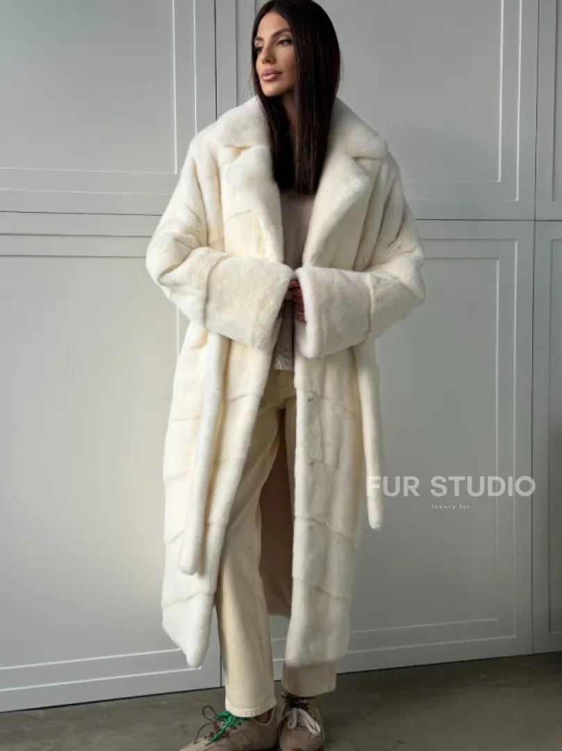 Шикарная норковая шуба White Velvet Premium