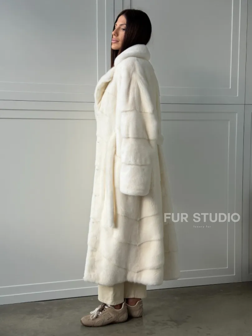Шикарная норковая шуба White Velvet Premium
