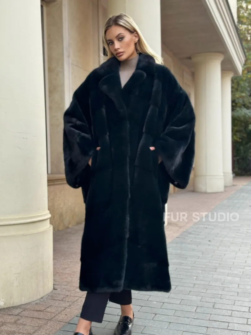 Зеленая норковая шуба