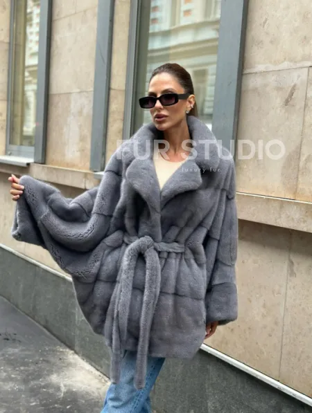 Норковое пончо - VELVET - фото 1