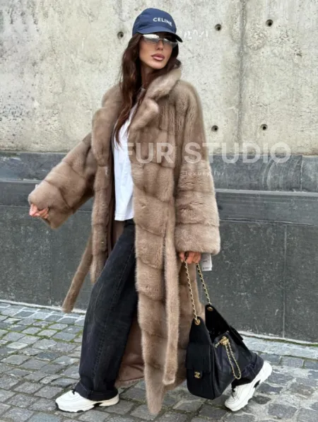 Шуба норковая - цвет пастель - фото 7