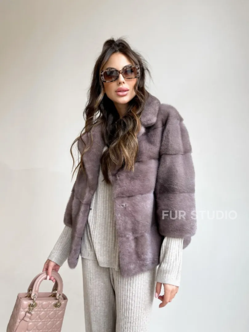 Шуба из меха норки автоледи