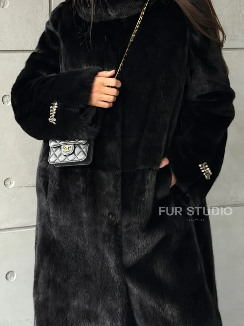 Шуба из норки Blackglama с капюшоном
