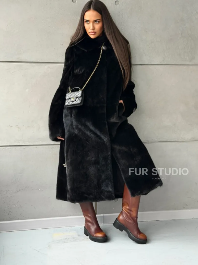 Шуба из норки Blackglama с капюшоном