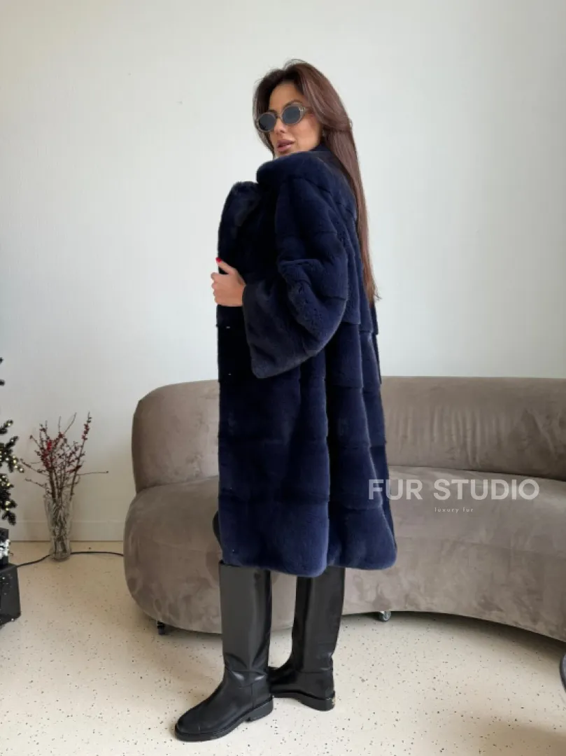 Норка KOPENHAGEN FUR английский воротник поперечка - цвет синий