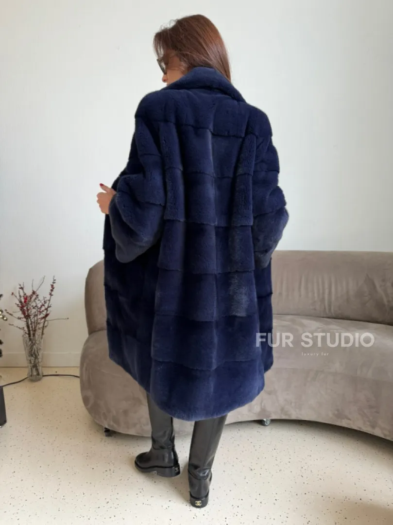 Норка KOPENHAGEN FUR английский воротник поперечка - цвет синий