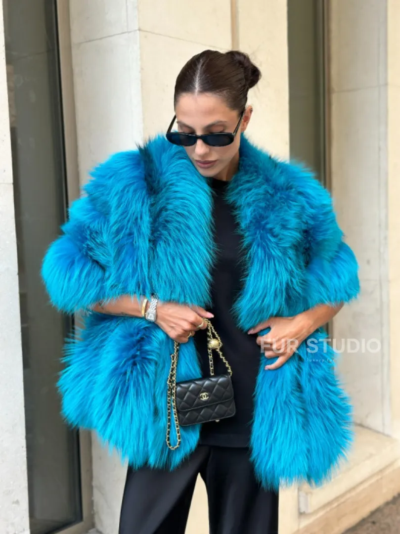 Накидка женская из меха чернобурки - Тиффани