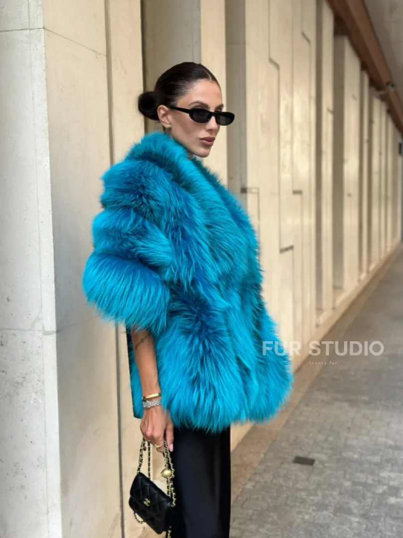 Накидка женская из меха чернобурки - Тиффани