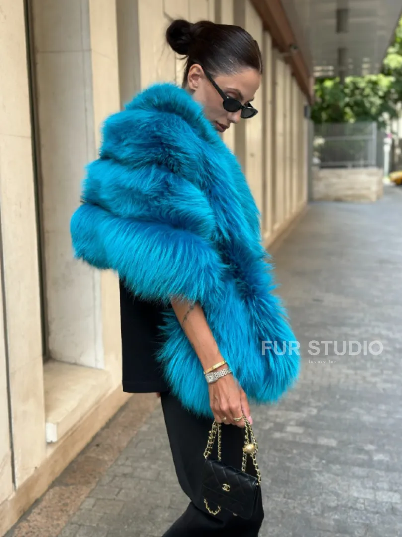 Накидка женская из меха чернобурки - Тиффани