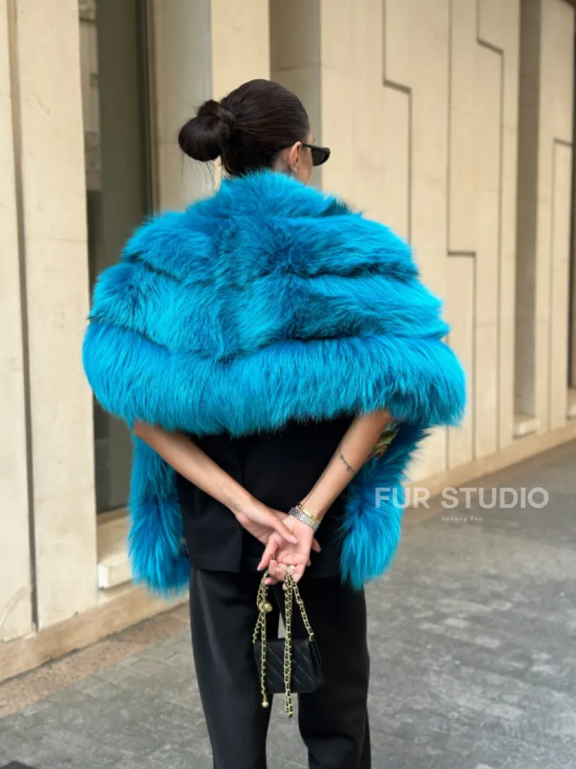 Накидка женская из меха чернобурки - Тиффани