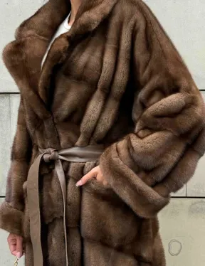 Кимоно шуба английский воротник - цвет соболь