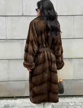 Кимоно шуба английский воротник - цвет соболь