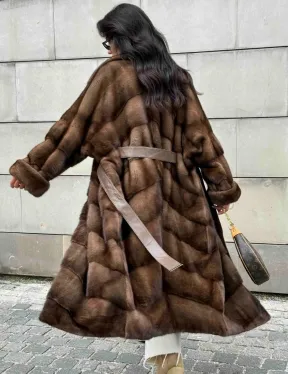 Кимоно шуба английский воротник - цвет соболь