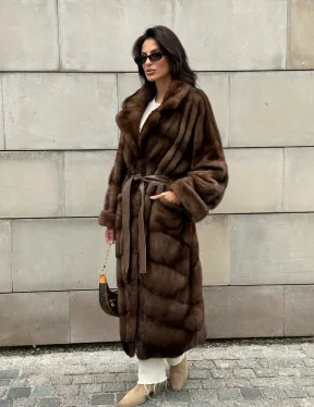 Кимоно шуба английский воротник - цвет соболь