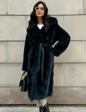 Шуба из аукционной норки NAFA с капюшоном