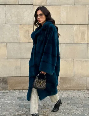 Шуба из аукционного меха норки NAFA английский воротник