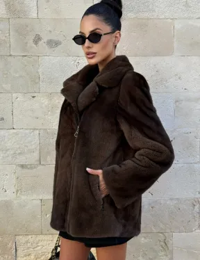 Норковая куртка (косуха) из аукционной скандинавской норки