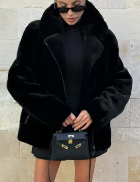 Черная косуха (куртка) из скандинавской норки