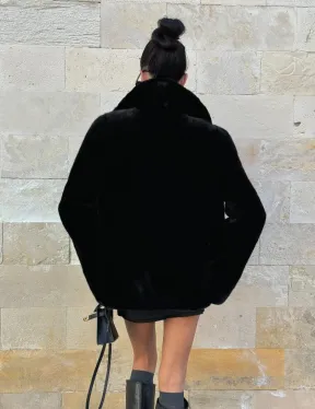 Черная косуха (куртка) из скандинавской норки