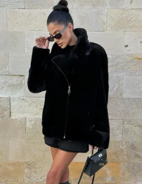 Черная косуха (куртка) из скандинавской норки