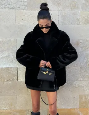 Черная косуха (куртка) из скандинавской норки