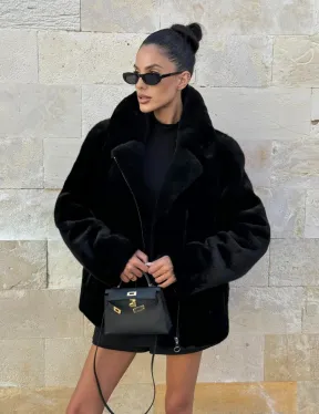 Черная косуха (куртка) из скандинавской норки