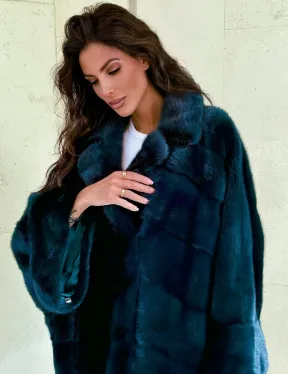 Женская шуба из меха норки в стиле «Oversize» (больших размеров)