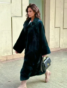 Женская шуба из меха норки в стиле «Oversize» (больших размеров)