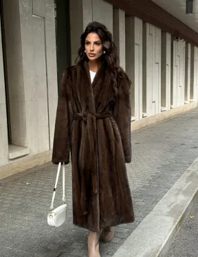 Модная шуба из скандинавской норки PREMIUM COLLECTION без воротника