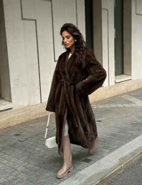 Модная шуба из скандинавской норки PREMIUM COLLECTION без воротника